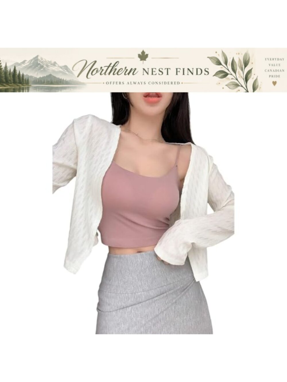 Sheer Ribbed Knit Cropped Cardigan Shrug Lightweight Summer Sweater